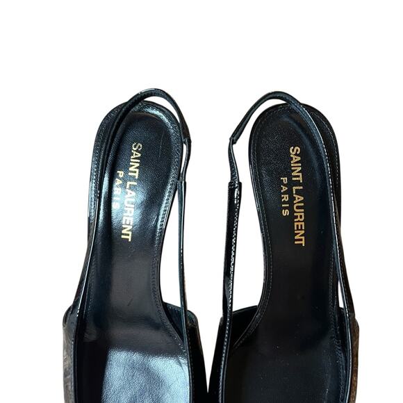 Saint Laurent Tom Slingback Pump 60 Black Patent Leather  NEW EU 35.5 US 5.5 - Picture 7 of 16